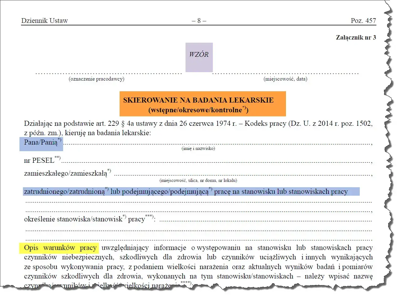 Lekarz medycyny pracy, pracownik z dokumentami