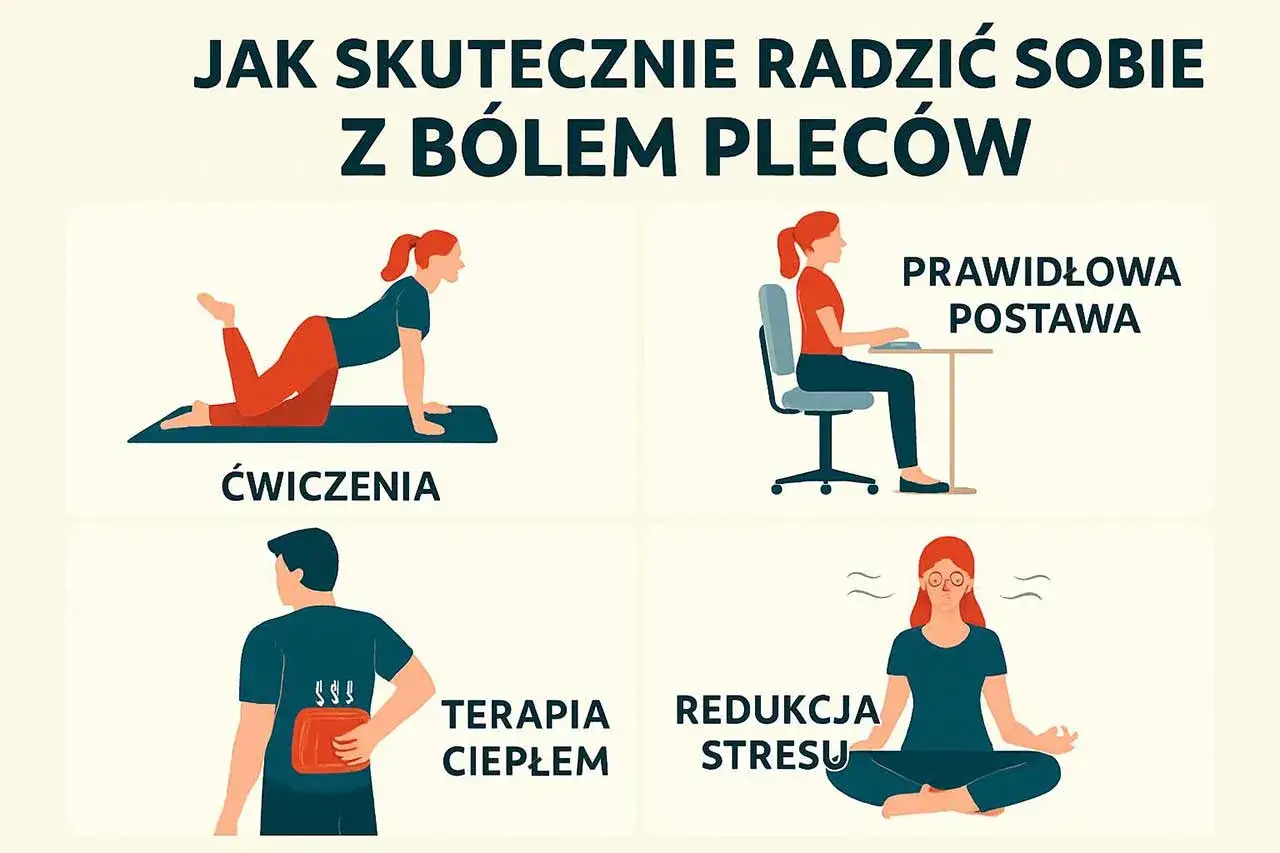 Osoba z bólem pleców, siedzący tryb życia